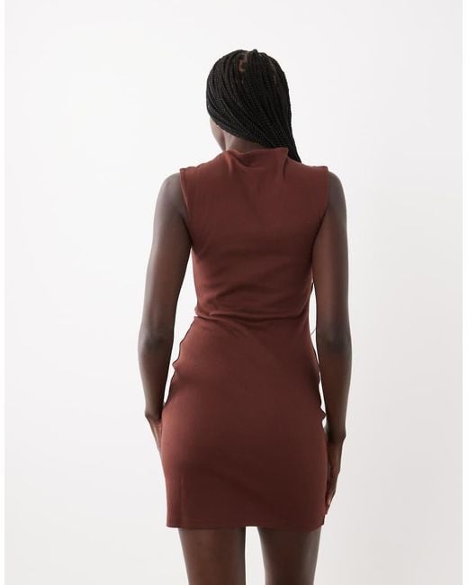 ASOS Purple Cotton Rib Mini Dress