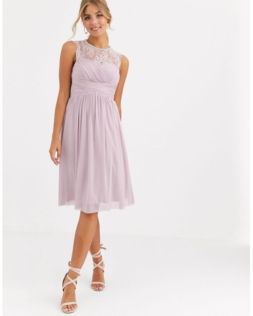 lipsy sleeveless ruched jersey dress