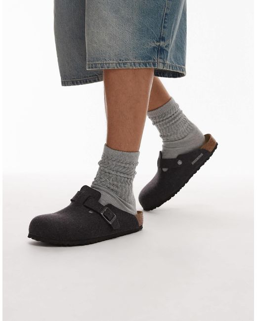 Birkenstock – boston – clogs aus wolle in Black für Herren