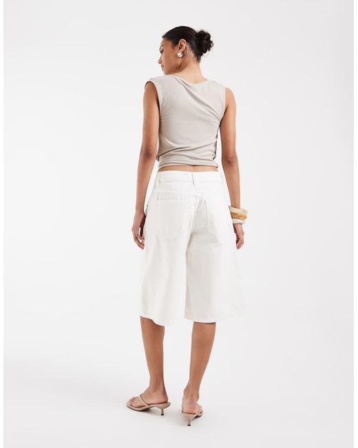 ASOS White Longer Bermuda Shorts