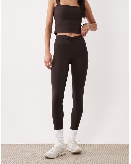 Tala Brown Dayflex Wrap High Waisted legging