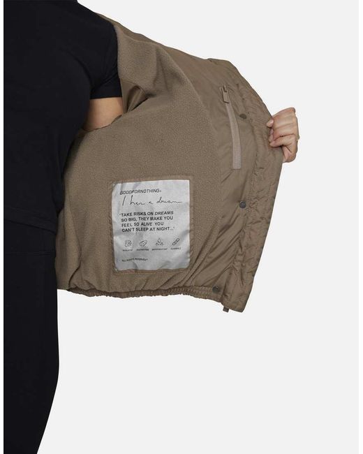 Good For Nothing Brown Panelled Puffer Jacket