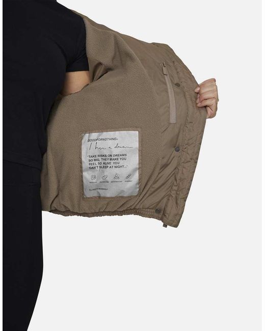 Good For Nothing Brown Panelled Puffer Jacket