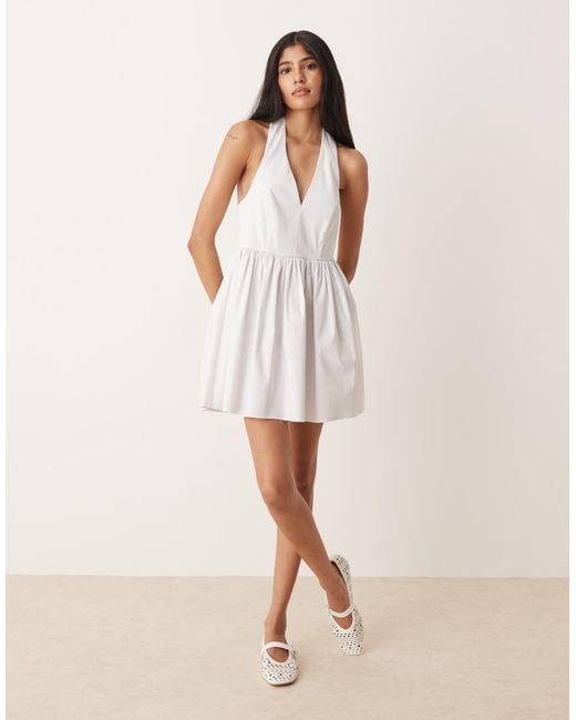 ASOS White – ärmelloses hemd-skater-kleid