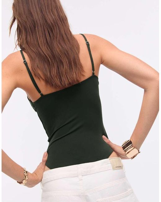 Stradivarius Basic Body Met Bandjes in het White