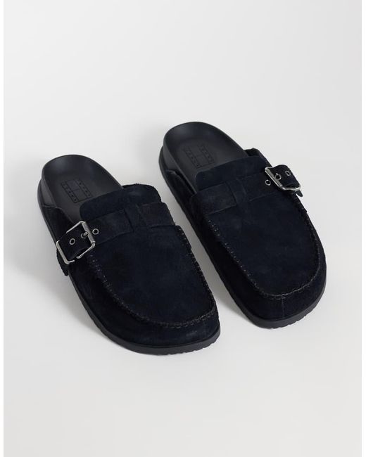 Tommy Hilfiger Blue Real Suede Mule Sandals for men
