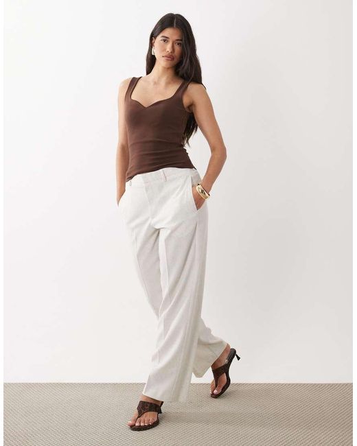 ASOS Brown Compact Cotton Vest With Curved Neckline