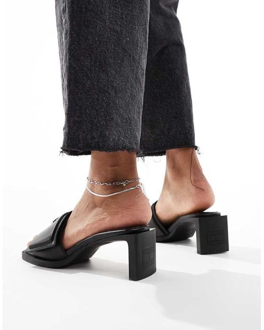 Tommy Hilfiger Black 90S Heeled Mules