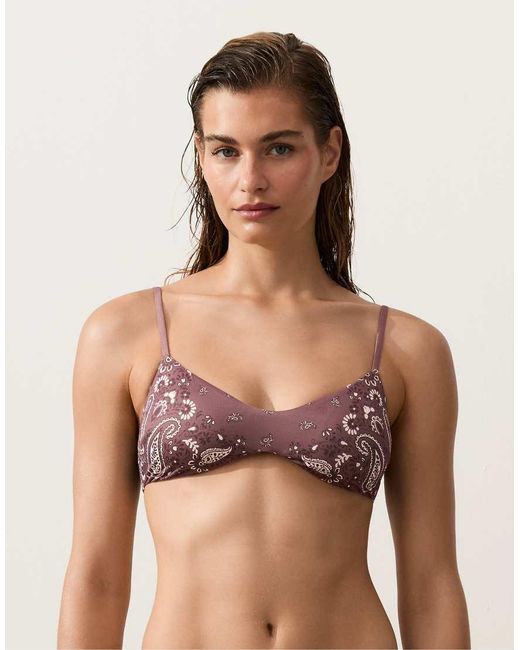 Oysho Green Bandana Bikini Top