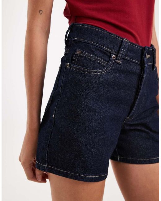 Dickies Red 5 Inch High Waist Denim Shorts