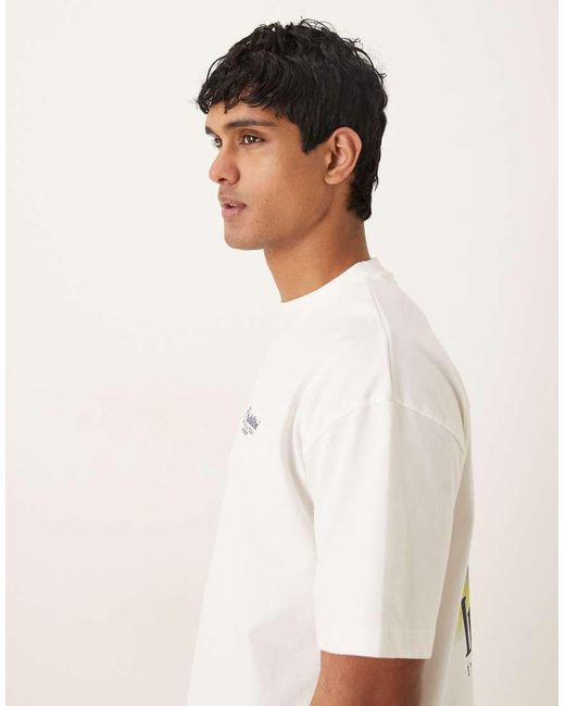 Prohibited White Grand Prix Back Print Graphic T-shirt for men