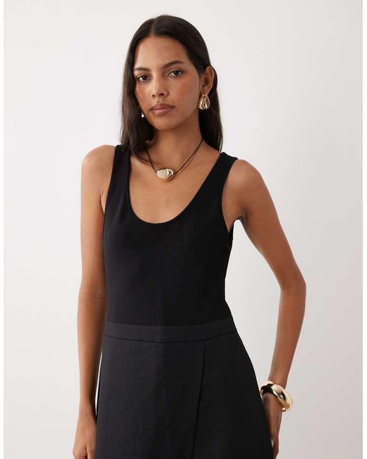 Mango Black Scoop Neck Sleeveless Jumpsuit