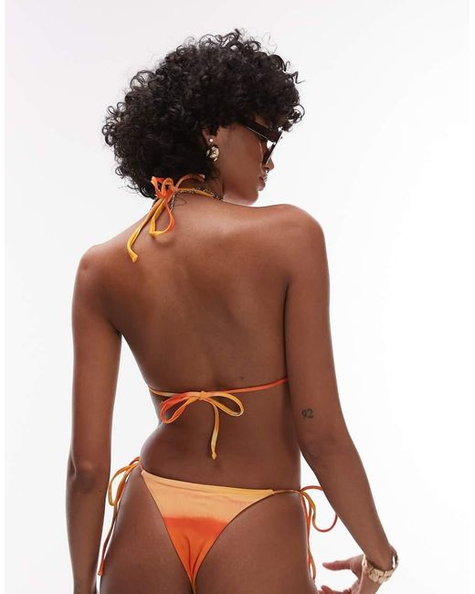 TOPSHOP Brown Cyprus Triangle Sunset Print