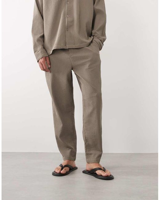 ASOS Natural Plisse Pants for men