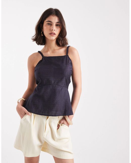 Pieces White Backless Cami Blouse