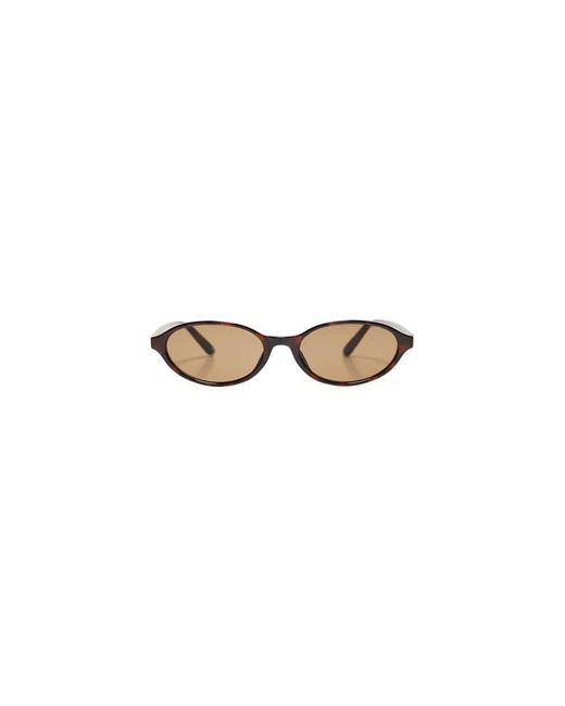Bershka Brown Oval Plastic Sunglasses