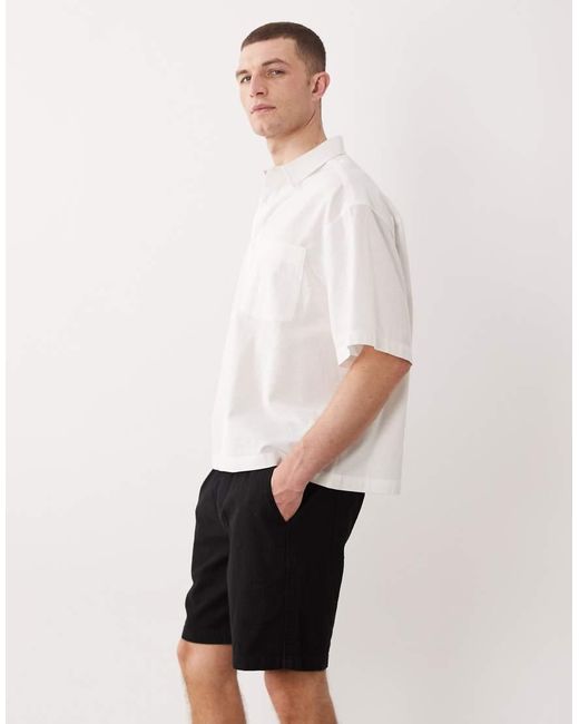 River Island White Pull On Shorts for men
