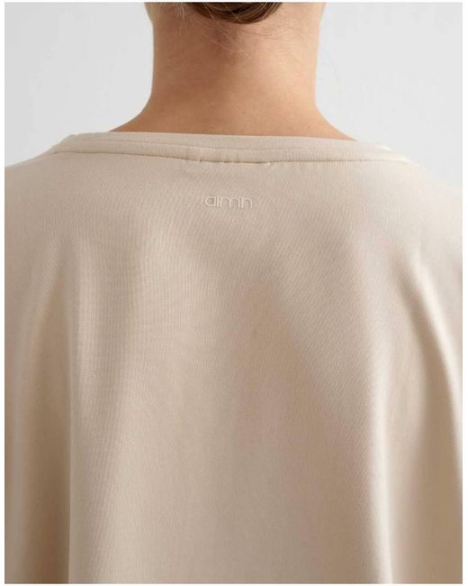 Aim'n Natural Café Au Lait Soft Basic Roll Sleeve Top