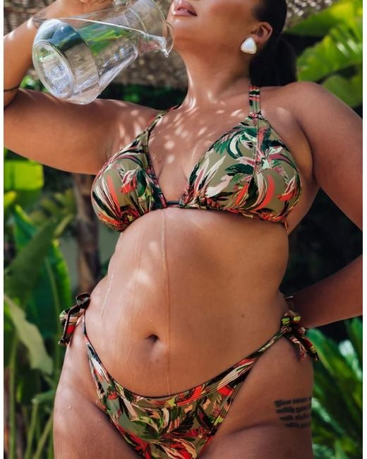 Curvy Kate Pink Sunset Palm String Bikini Brief