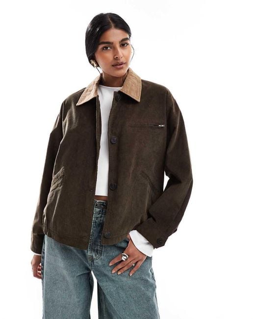 ASOS Brown Cord Collar Jacket