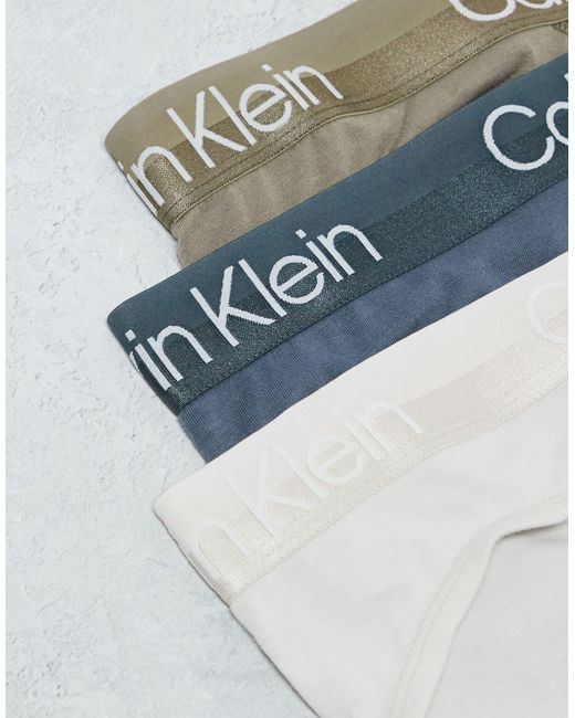 Calvin Klein Gray Modern Structure Cotton Briefs 3 Pack for men