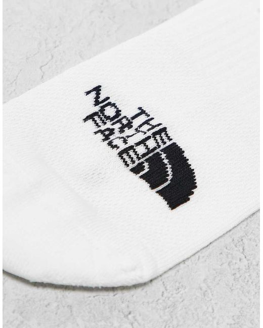 The North Face White 3 Pack Invisble Trainers Socks