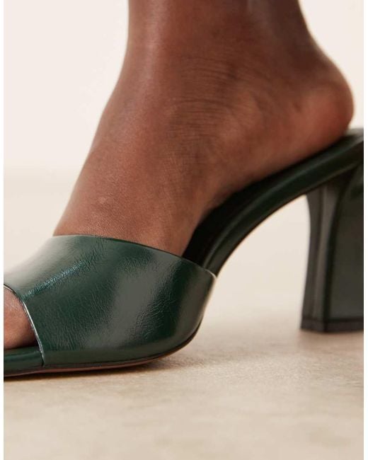 ASOS Black Harp Mid Heel Mules