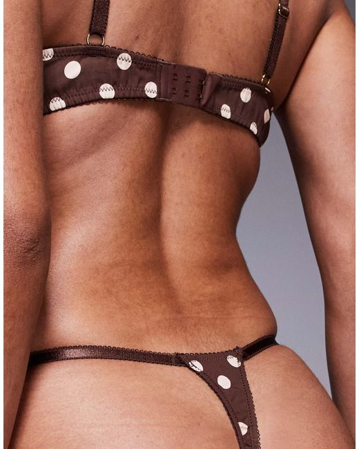 ASOS Gray Shay Polka Dot Lingerie Thong