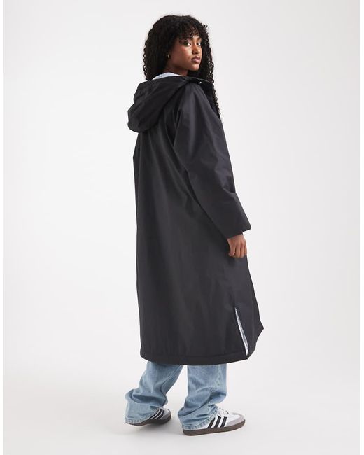 ASOS Lange Regenjas Met Fleecevoering in het Blue