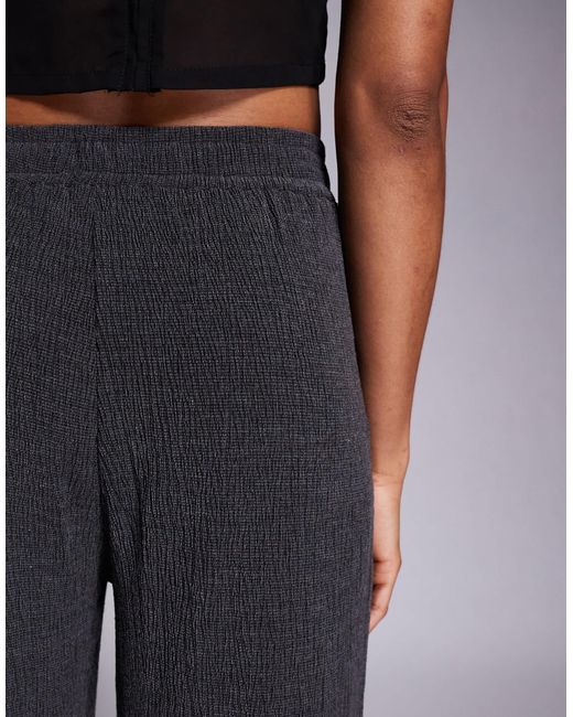 ASOS Blue Asos Design Tall Textured Wide Leg Trouser