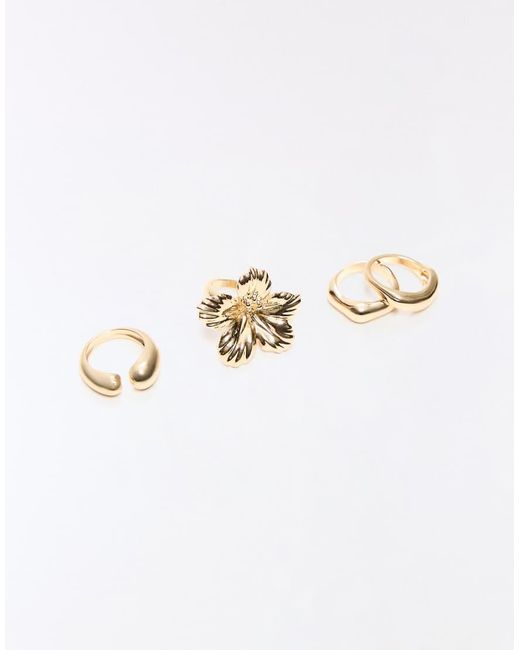 Bershka Set Van 3 Ringen in het White