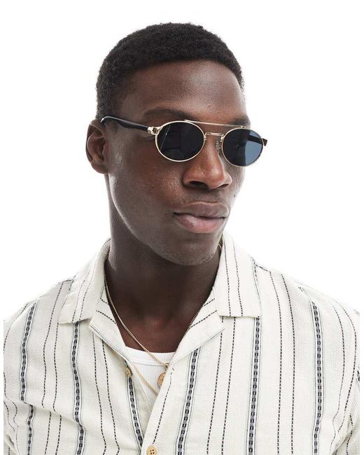 Occhiali Da Sole Rotondi Con Montatura di ASOS in Metallic da Uomo