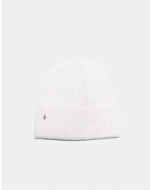 Stradivarius White Basic-strickmütze