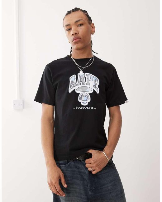Camiseta Negra Con Logo Estilo Grafiti De Aape By A Bathing Ape Aape By A Bathing Ape de hombre de color Black