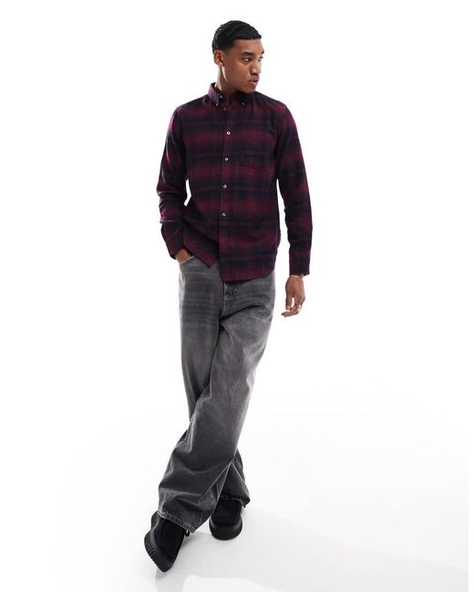 French Connection Blue French Connection Long Sleeve Check Flannel Shirt for men