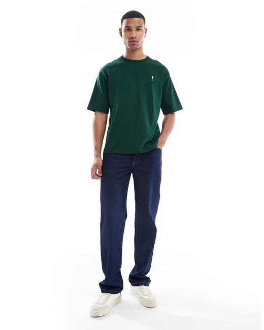 Camiseta Holgada Con Logo De Texto Estampado En La Espalda De Tejido Grueso Icon De Polo Ralph Lauren de hombre de color Green