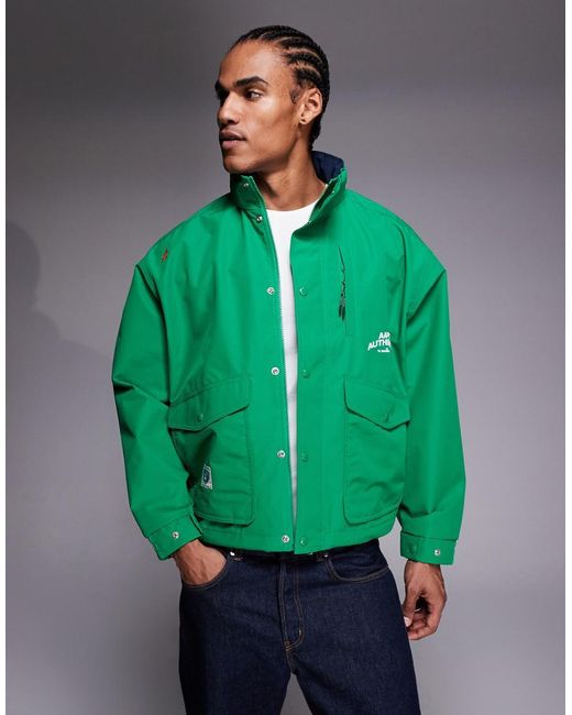 Aape By A Bathing Ape Green Aape By A Bathing Ape Technical Windbreaker for men