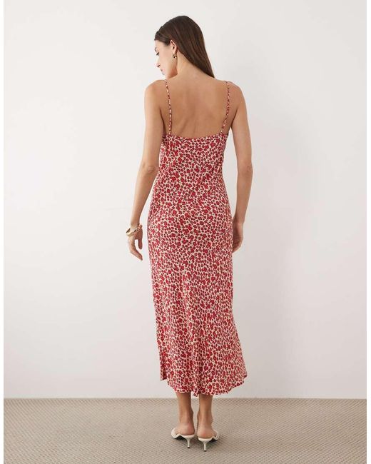 Mango Pink Strappy Cami Midi Dress