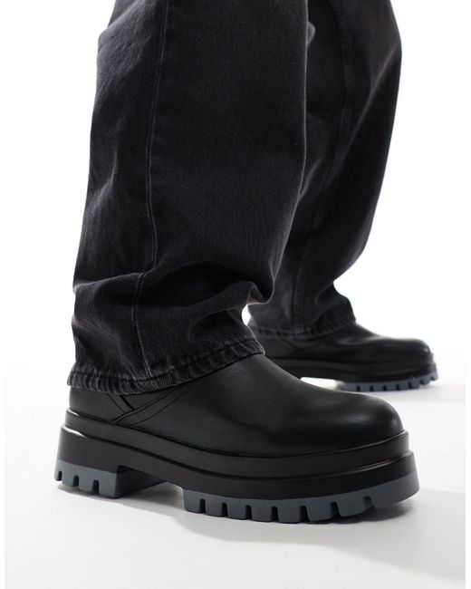 London Rebel – mittelhohe chelsea boots in Black für Herren
