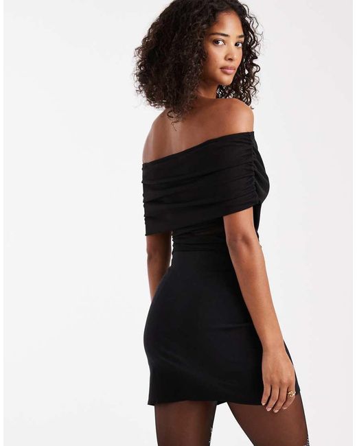 ASOS Bengaline Mini Rok Met Splitdetail in het Black