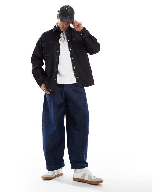 Jack & Jones Blue Denim Overshirt Shacket for men