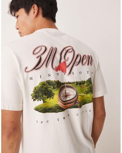 Abercrombie & Fitch Natural Golf Motif Back T-Shirt for men