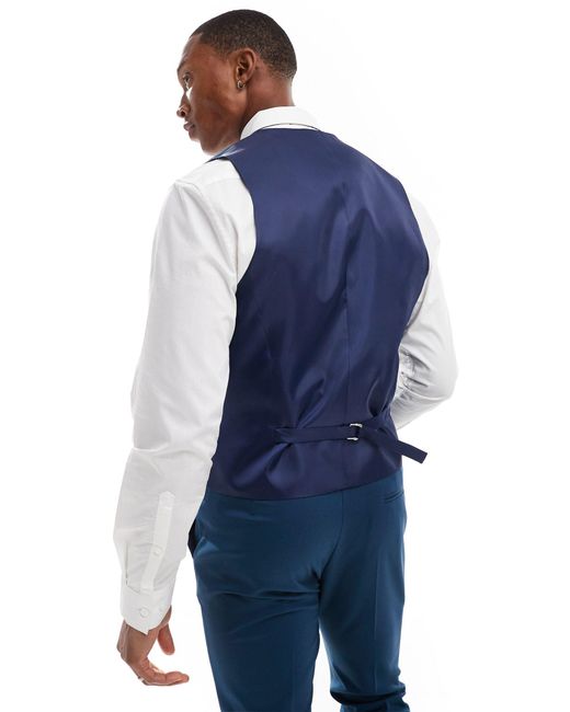 ASOS Blue Skinny Suit Waistcoat for men