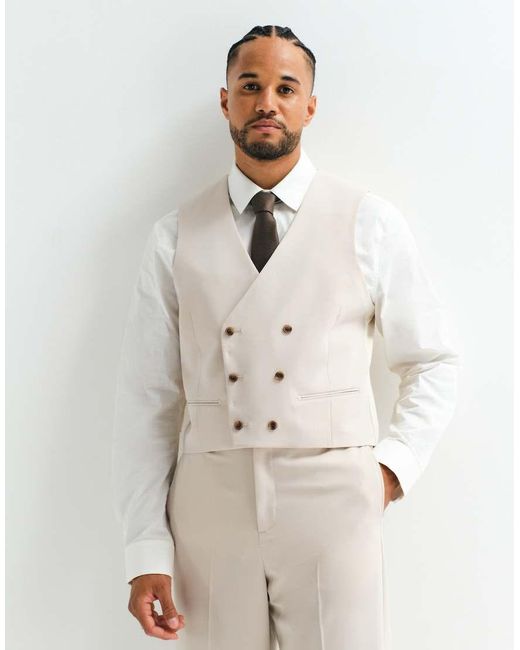 ASOS Natural Asos Adaptive Waistcoat for men