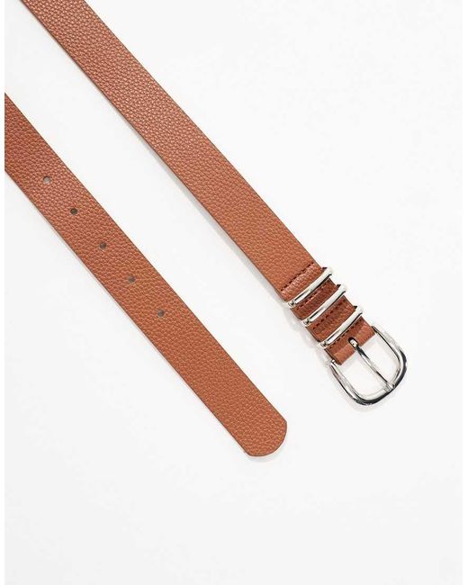 ONLY Blue Faux Leather Jeans Belt With Silver Buckle