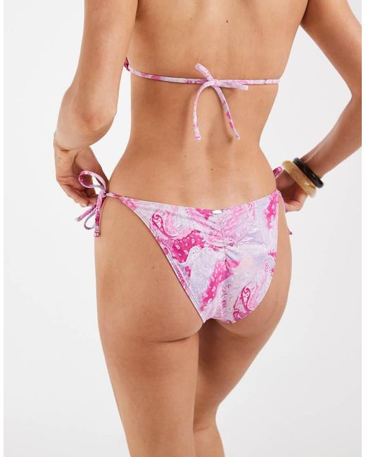 Hollister Pink Co-ord Crochet Tie Side Cheeky Bikini Bottoms