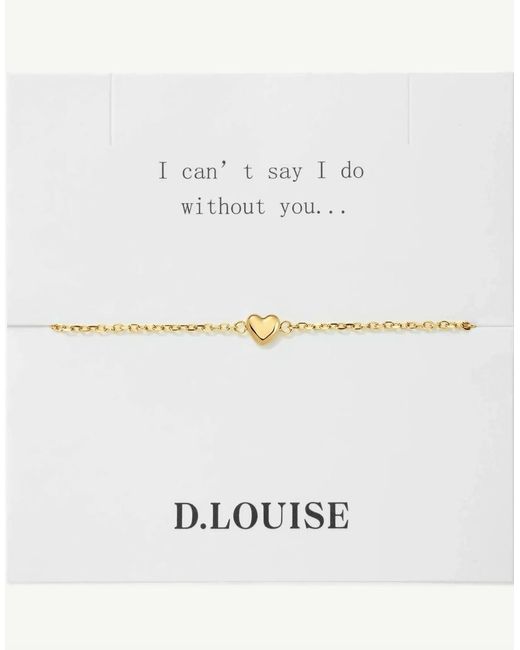 D.Louise Natural Waterproof Bridal Dainty Mini Heart Bracelet – Tarnish-Free