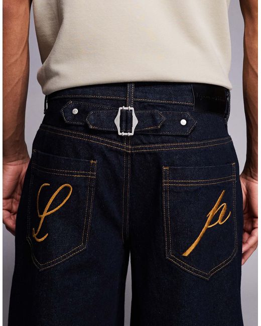 Liquor N Poker Multicolor Cinch Midrise Turn-up baggy Denim Jeans With Contrast Stitching for men