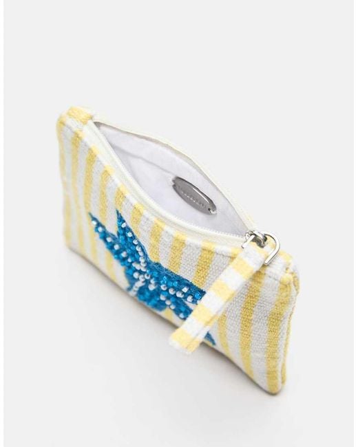 Pull&Bear Blue Striped Star Coin Purse