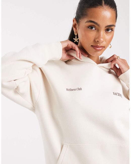 Sweat à capuche duveteux avec motif - lait Cotton On en coloris White